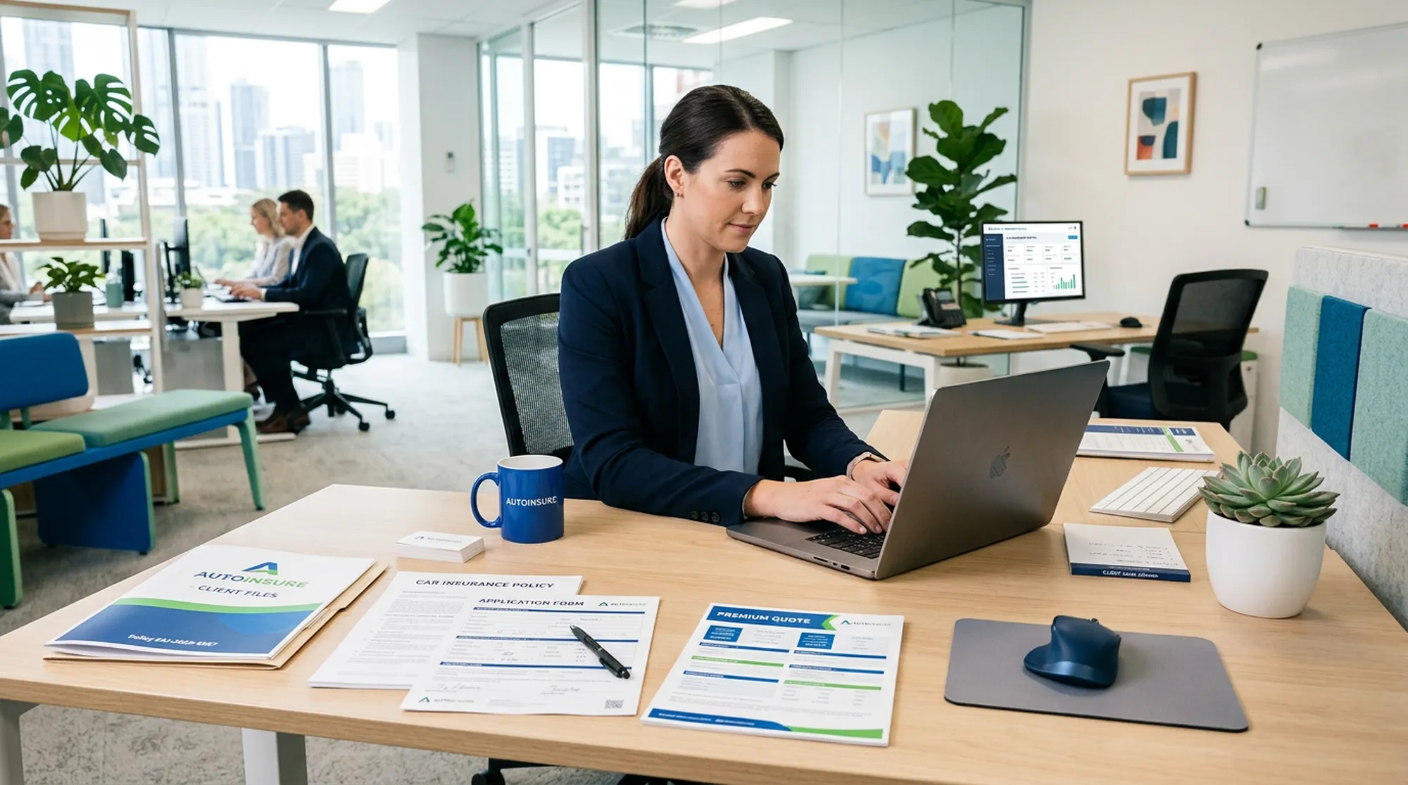 Рабочее пространство со страховыми документами